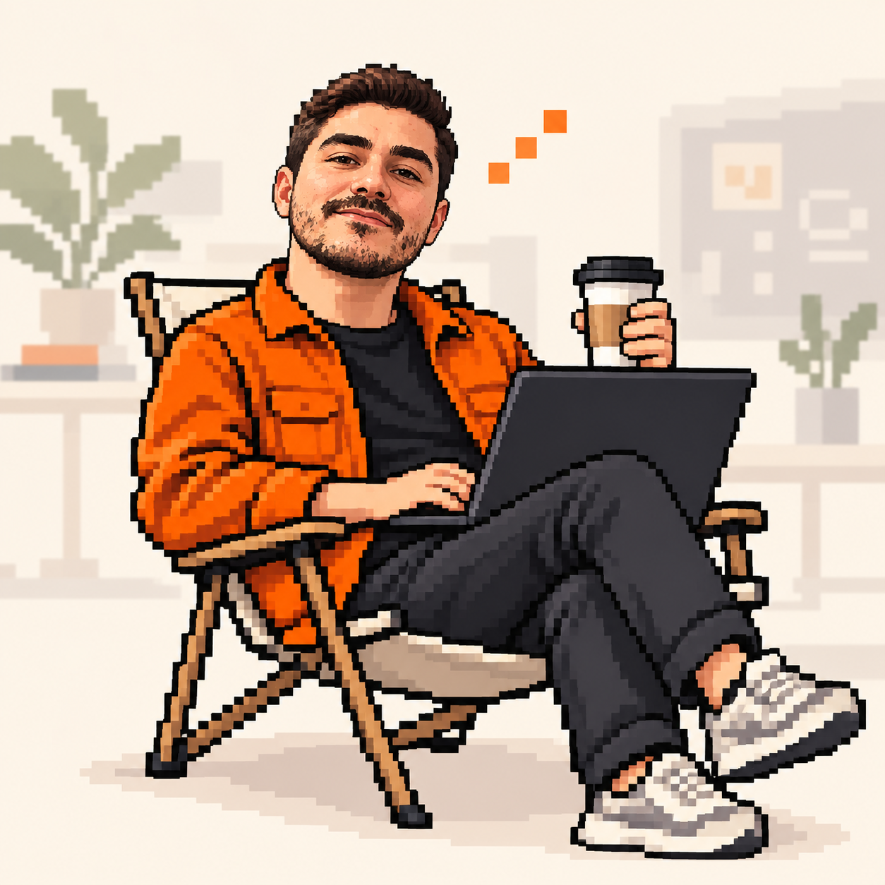 Pixel-art portrait of Thiago Laurentino